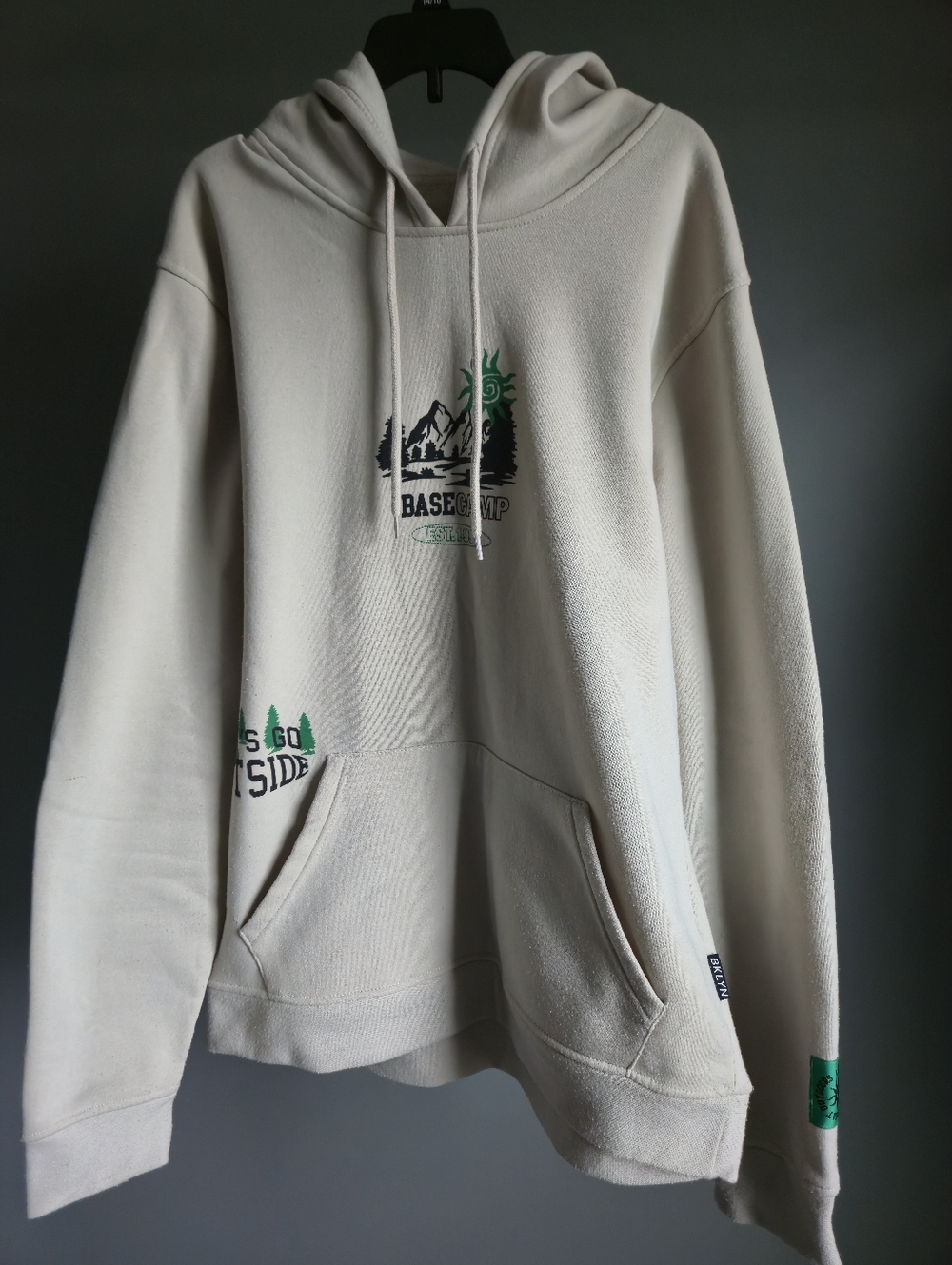Brooklyn Cloth Beige Graphic Hooded Sweatshirt